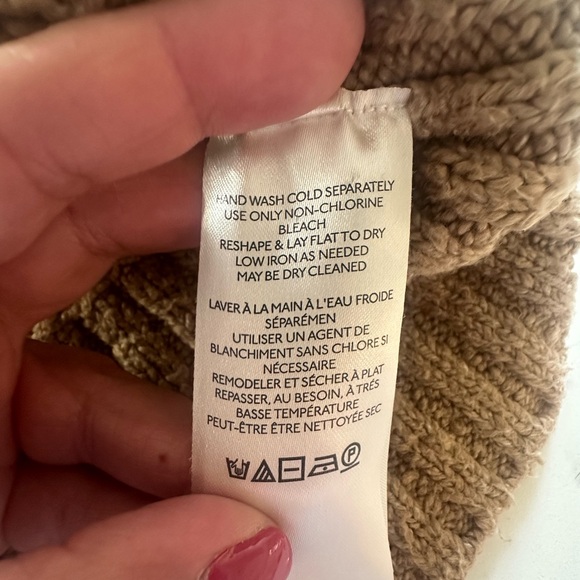 FREE PEOPLE Brookside oversized sweater tunic size large L camel tan - Picture 5 of 10